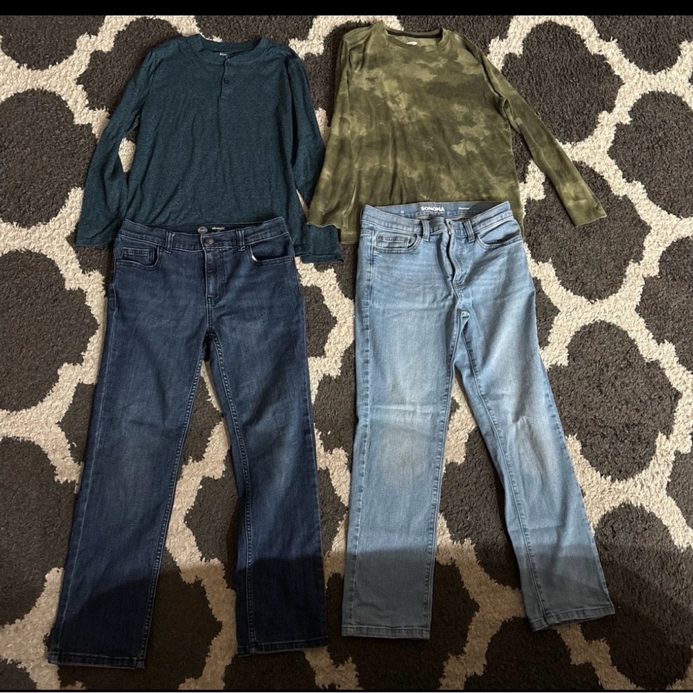 Boys long sleeves and jeans bundle (4)